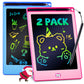 POPERFUN 2Pack LCD Writing Tablet for Kids, 8.5 Inch Doodle Board Drawing Pads Colorflu Reusable Toddler Girl Toys for Ages 3 4 