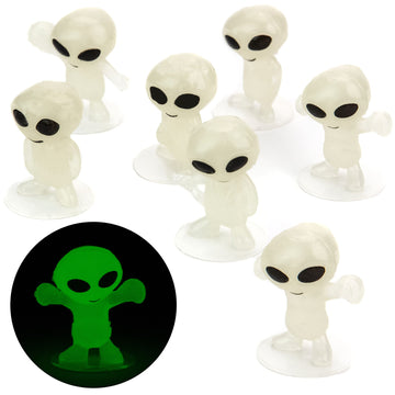 Glow in The Dark Alien Figurines for Kids - 50 Pcs Small Halloween Party Favors - Goodie Bag Fillers - Pinata Stuffers - Hallowe