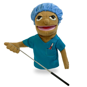 okegztoa 16'' Puppets Entriloquist Puppet,Hand Puppets for Kids Plush Nurse Puppets for Adults with Removable Mouth Puppet for K