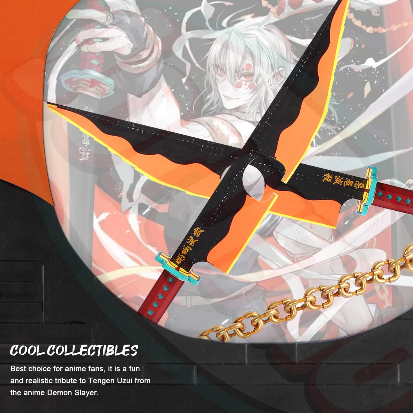 Jorumo Demon Slayer decorative replica blade Building Set  82in Double cutting edge Tengen Uzui decorative replica blade Building Block with Stand  Handmade Cosplay Anime decorative replica blade Toy Building Set for Collecting and Gifting 1478Pcs