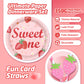 146Pcs Strawberry Plates and Napkins strawberry Party Supplies Includes Plates, Napkin, Fork, Cup, Straw, Tablecloth, Banner for