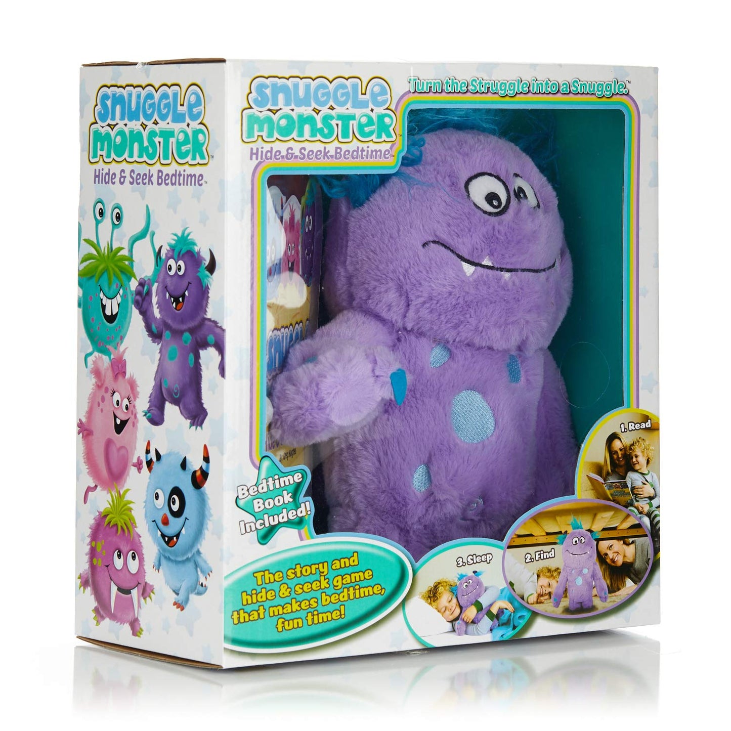 Continuum Games Snuggle Monster Plush Toy & Book Set, Purple - CG0320, Soft Stuffed Fabric, Perfect for Hide and Seek Bedtime Fun