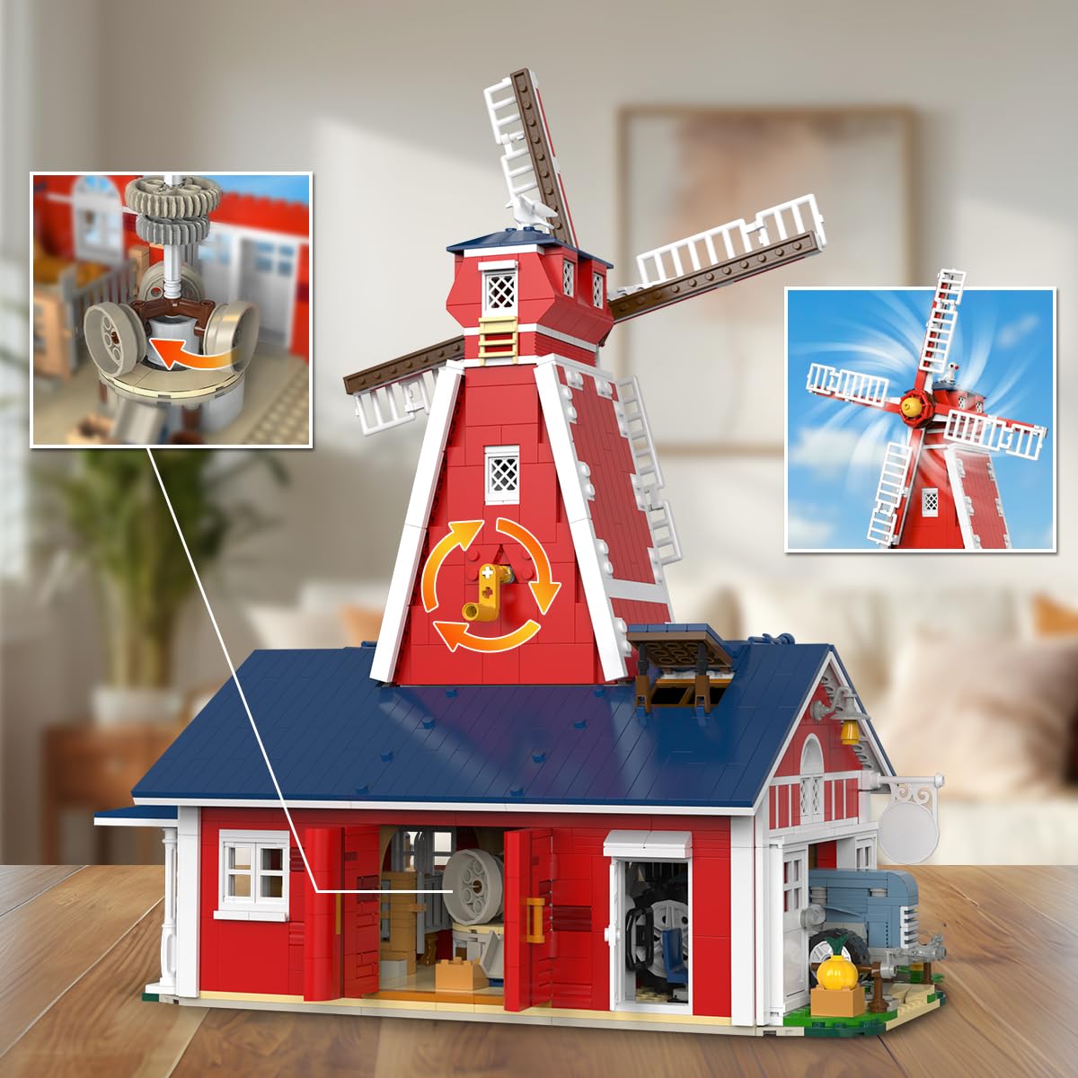 PLAXSOON Farm House Building Set, 1810 PCS Mechanical Toy with Light, Small Size, Model 8802, Ideal for Ages 12+