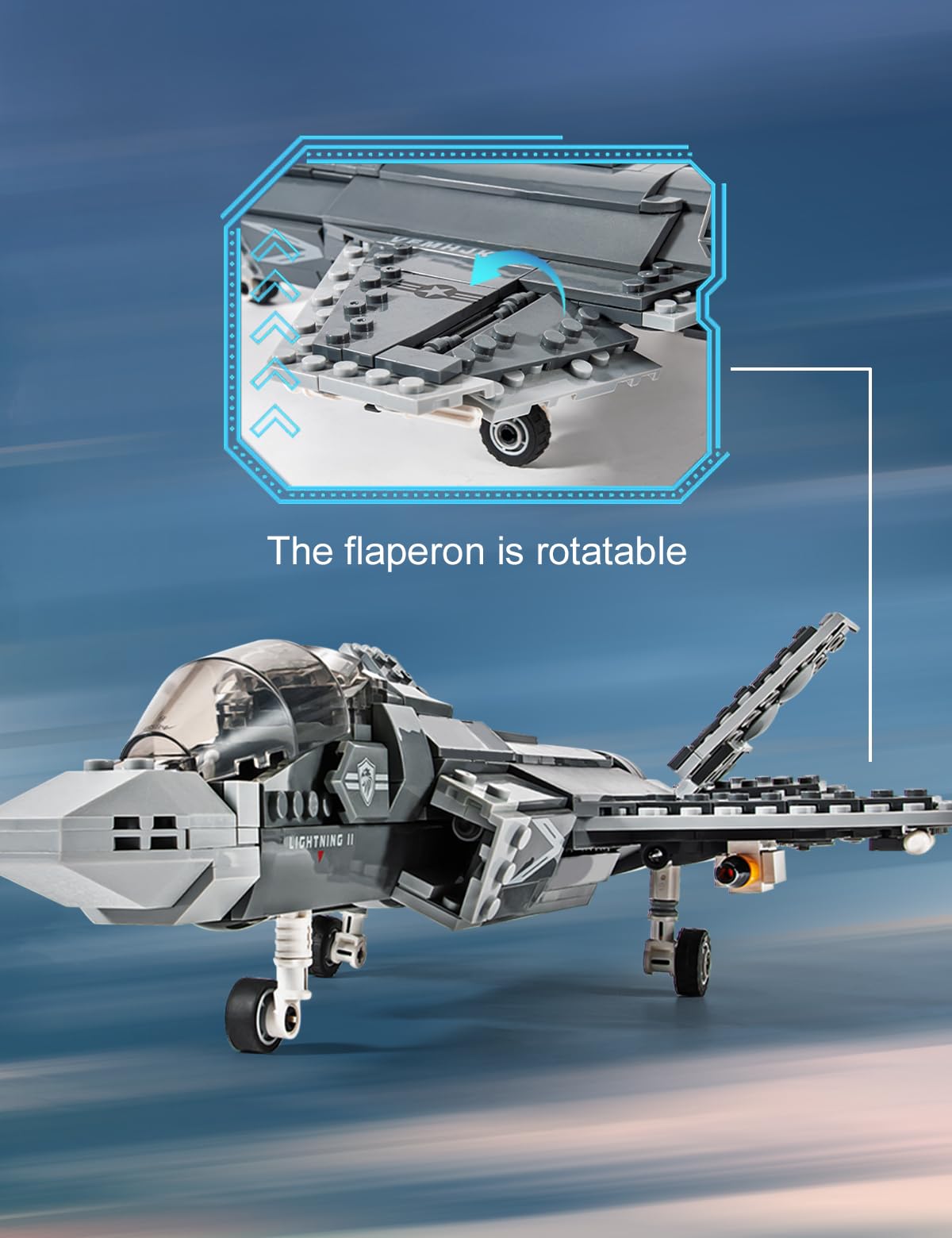 SEMKY Military Series F-35 Lightning II Fighter Jet Air Force Building Block Set (646 Pieces) -Building and Military Toys Gifts for Kid and mature-themed