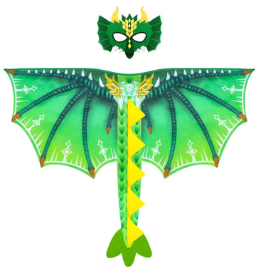 D.Q.Z Toddlers Dragon-Wings Costume For Kids Dinosaur Toys Gifts For 4 Years Old Boys Girls Birthday Dress Up Party (Green)