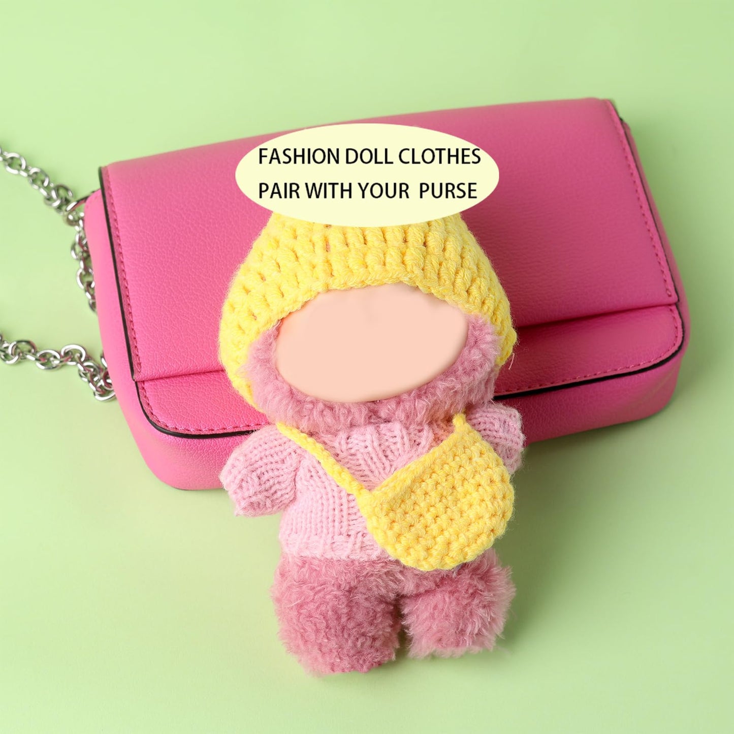 17cm Clothes Set(NO Doll)  Cute Hat & Unique Sweater Dress-up Set  Handmade Clothing Designed for 17cm Doll.(Sweater(Yellow))