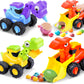 Amenon 3 Pcs Large Dino Hauler Trucks, Press & Go Construction Vehicles For Hunting Games, Dinosaur Toys Transport Carrier Cars