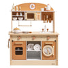 ROBUD Wooden Play Kitchen for Kids Toddlers, Kids Kitchen Playset with Realistic Accessories, Toy Kitchen Set with Plenty of Pla