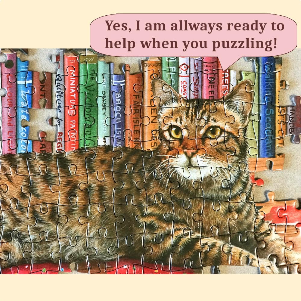 Cat Puzzle 500 Pieces Puzzles For Adults Cats Jigaw Puzzle Bookshrlf Books Puzzle In A Puzzle For Cat Lovers