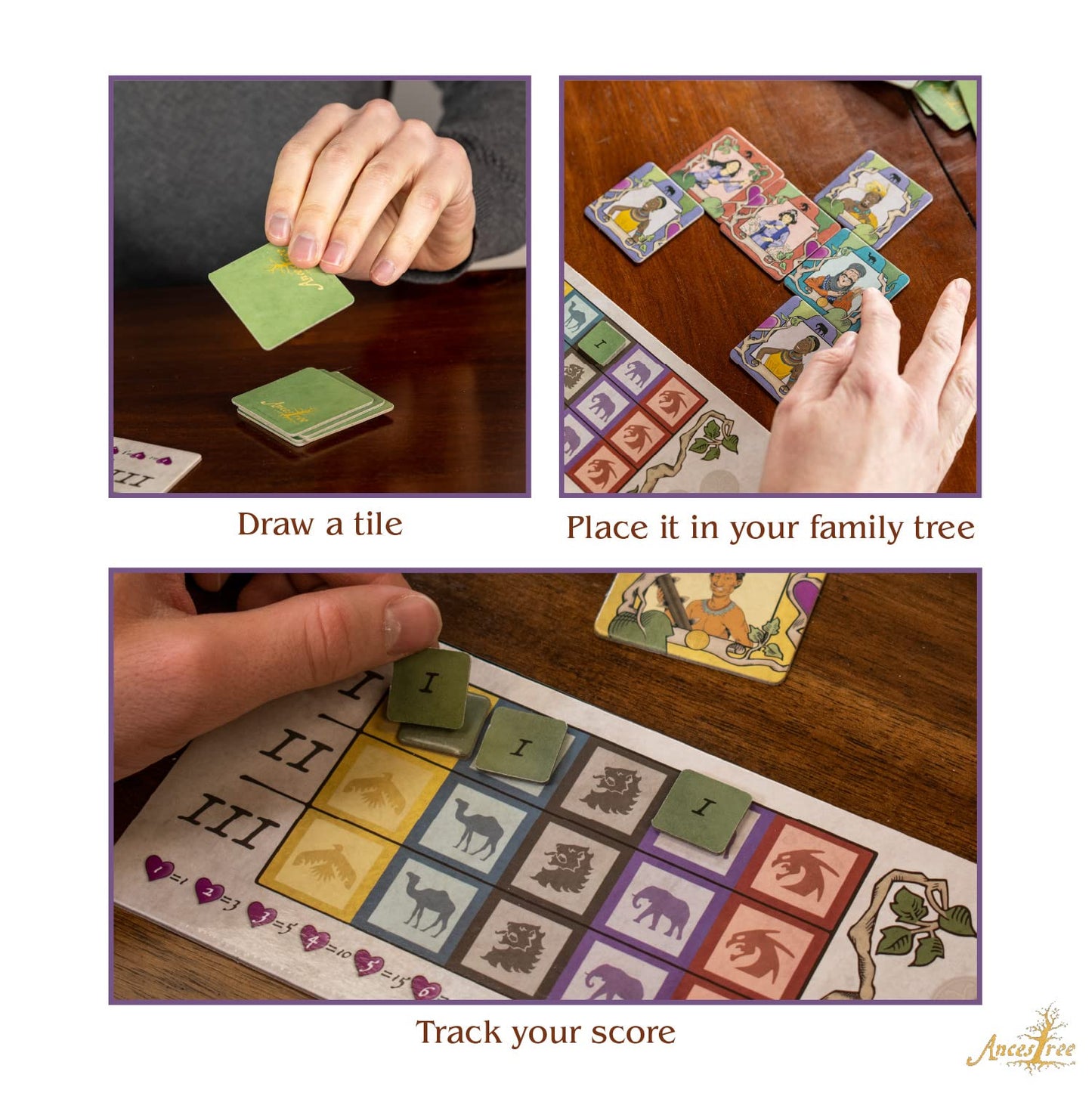 Calliope Games Ancestree - My Family Is Better Than Yours - Tile Drafting Family Board Game - Fun For Kids & Adults - 2-6 Players