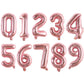 TONIFUL Number Balloons 16 Inch Rose Gold 0-9 Number Mylar Foil Balloons 10 Pcs Custom Digital Balloons for Birthday Party Engag