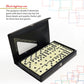 ERLLE - enhanced Double 6 Dominoes Set  Classic Domino Game with Vinyl Case  Tiles for mature-themeds & Kids  Mexican Train & Family Game Night