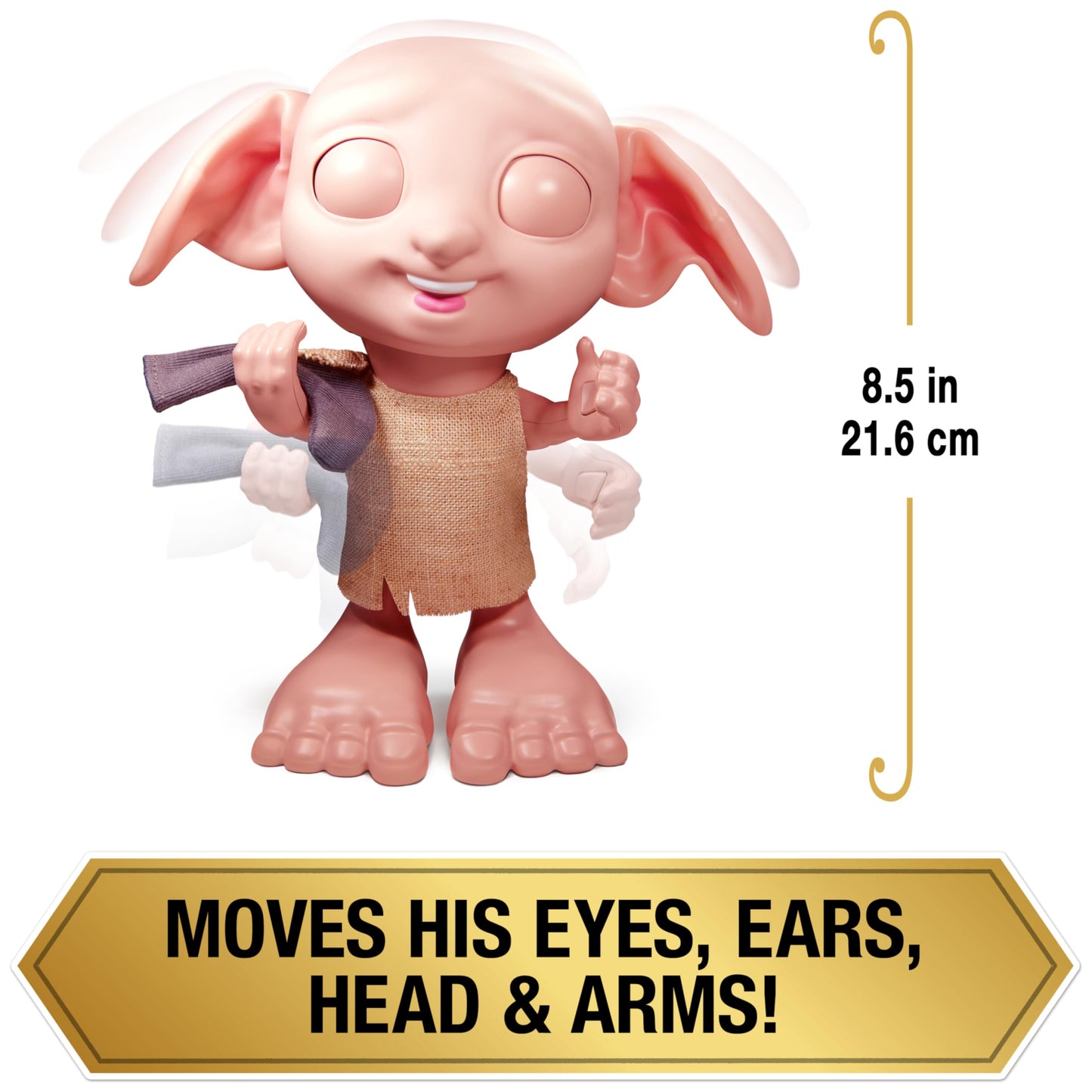 Wizarding World Harry Potter, Interactive Magical Dobby Elf Doll With Sock, Over 30 Sounds & Phrases, 8.5-Inch, Kids Toys For Ages 6 And Up