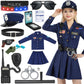 Luucio Police Officer Costume For Girls, Police Costume For Kids Girls With Police Gear Uniform, Halloween Costumes For Girls