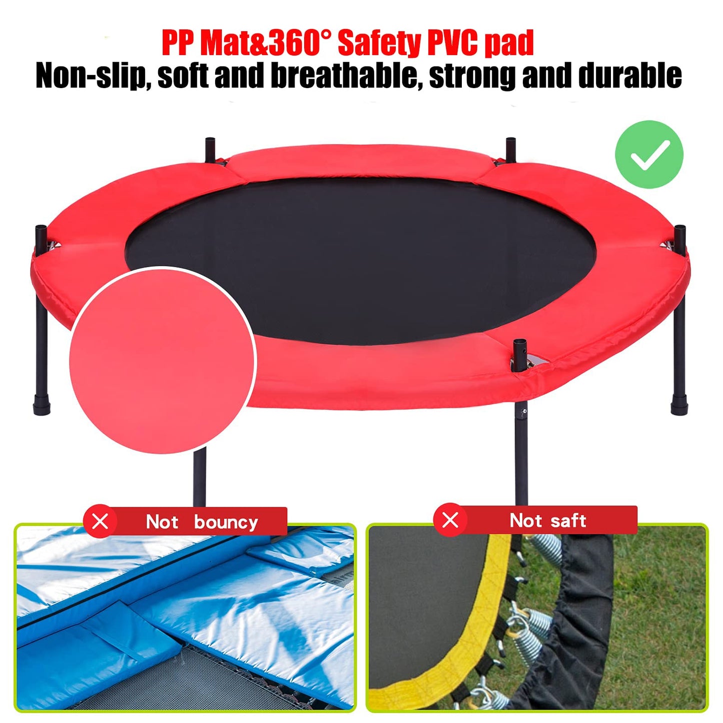 Toymate Kids Trampoline With Safety Enclosure Net - 5Ft Trampoline For Toddlers Indoor And Outdoor - Parent-Child Interactive Ga