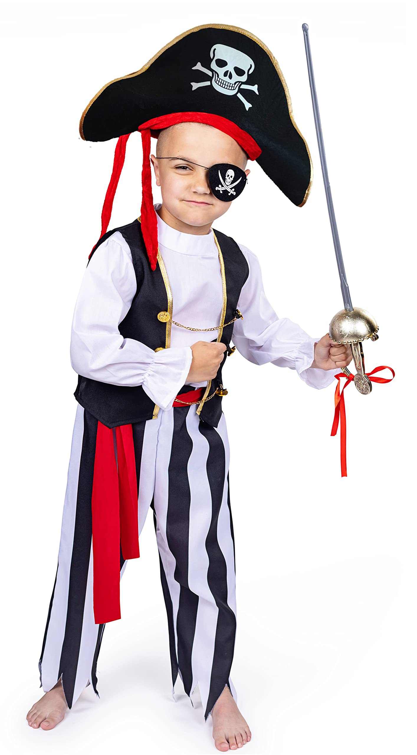 Dress Up America Kids Pirate Costume - Authentic Boys Pirate Costume For Halloween, Birthday Parties, & Role-Play Dress Up