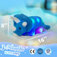 Glow Guards LED Triceratops Plush Toy - 16'' Blue Dinosaur with Night Lights & Lullaby for Kids and Toddlers