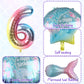 Mermaid 6Th Birthday Decorations, 8Pcs Mermaid Party Decorations Balloons, 40 Inch Rainbow Number 6 Balloon, Large Helium Foil Mermaid Tail Balloon, Seashell Balloons For Girls' 6Th Birthday Party