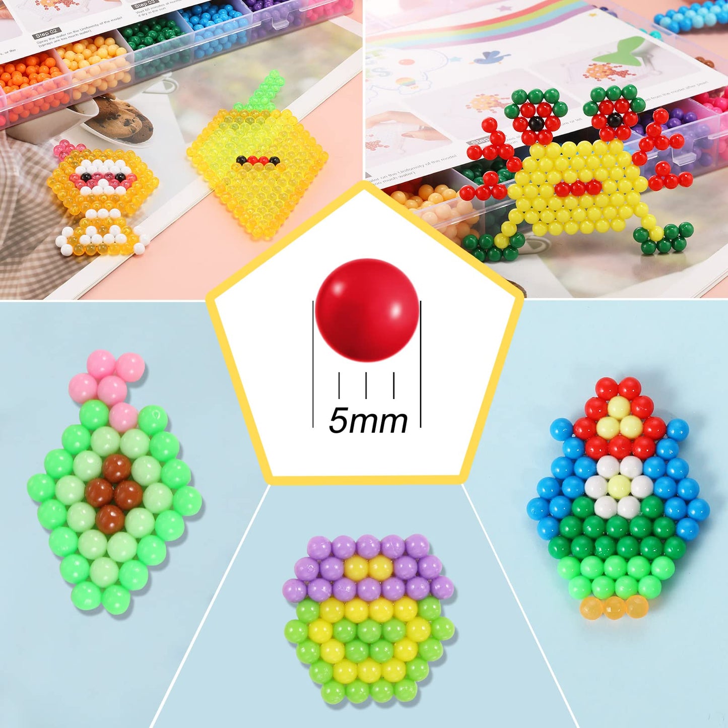 Eenua Non-Iron Fuse Beads Kit 3220 Pcs Beads in 32 Colors Unlimited Creativity Starter Kit