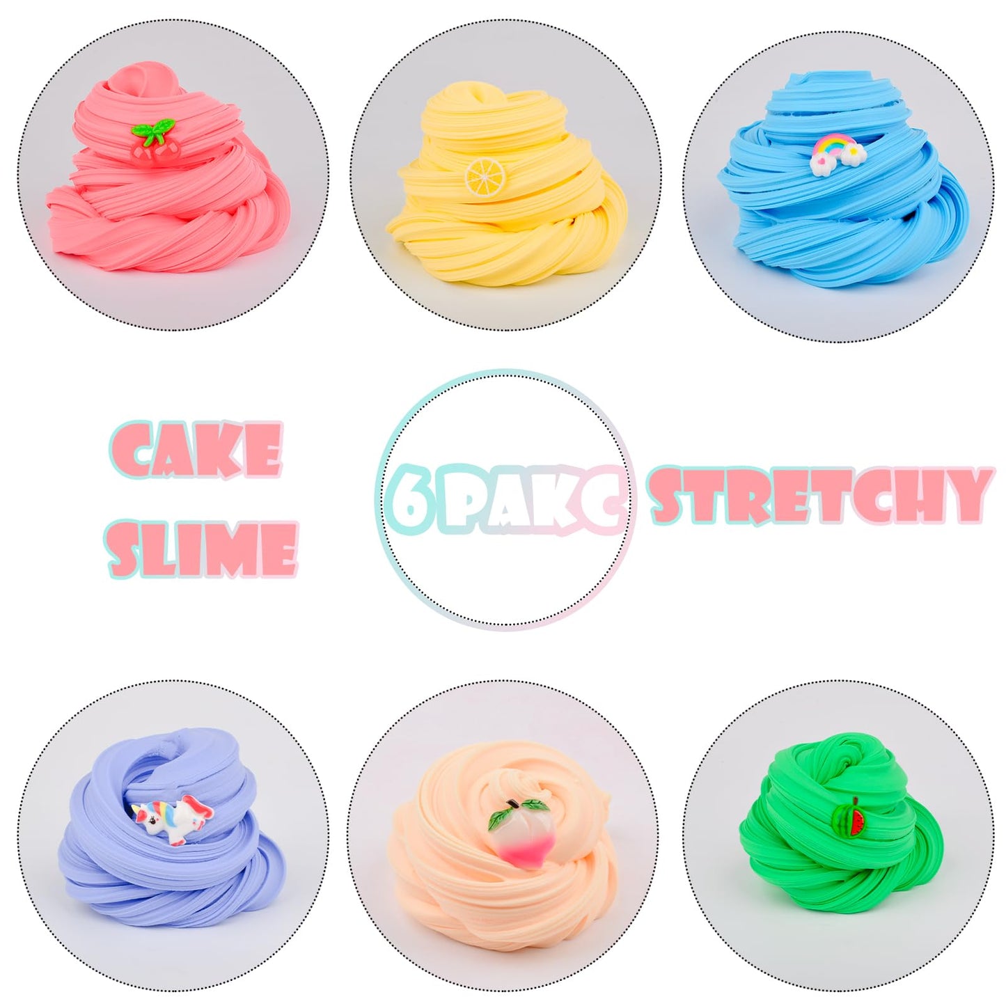 6 Pack Butter Slime Kit, Soft, Non-Sticky, Mess-Free And Stretchy, Diy Scented Slime For Kids Boys And Girls, Premium Birthday G