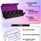 Uaono Card Deck Box With Dice Tray For Mtg, 5 In 1 Card Deck Case Holds 800+ Unsleeved Cards, Strong Magnet Card Organizer Compatible With Yugioh Tcg Sports Cards (Black Purple)