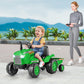 Costzon 2-In-1 Ride On Tractor, 12V Kids Ride On Car W/Detachable Trailer, Remote Control, Wireless Connection, Horn, Music/Ligh