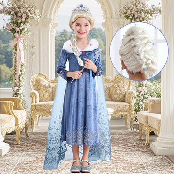 Itvti Princess Elsa Winter Costume For Girls Halloween Carnival Fancy Dress For Cosplay, Blue, 3-4 Years(Tag 110)