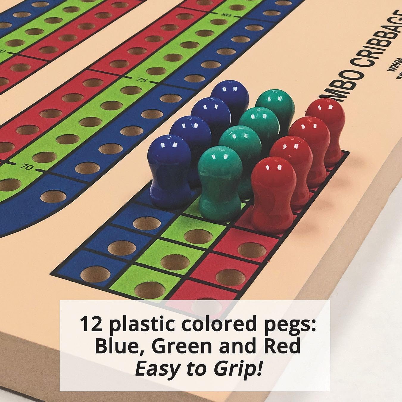 S&S Worldwide Jumbo 34' Long Foam Cribbage Board. 2-Piece Board Locks Together To Form A Huge 34' X 14-1/5' X 1' Thick 3 Track Board. Includes 12 Easy To Grasp Pegs. Perfect For Seniors.