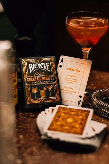 Bicycle Cocktail Playing Cards, Includes 52 Cocktail Recipes Featuring Old Fashioned, Margarita, Moscow Mule, Daiquiri, And Mojito Cocktail Recipes, 1 Deck