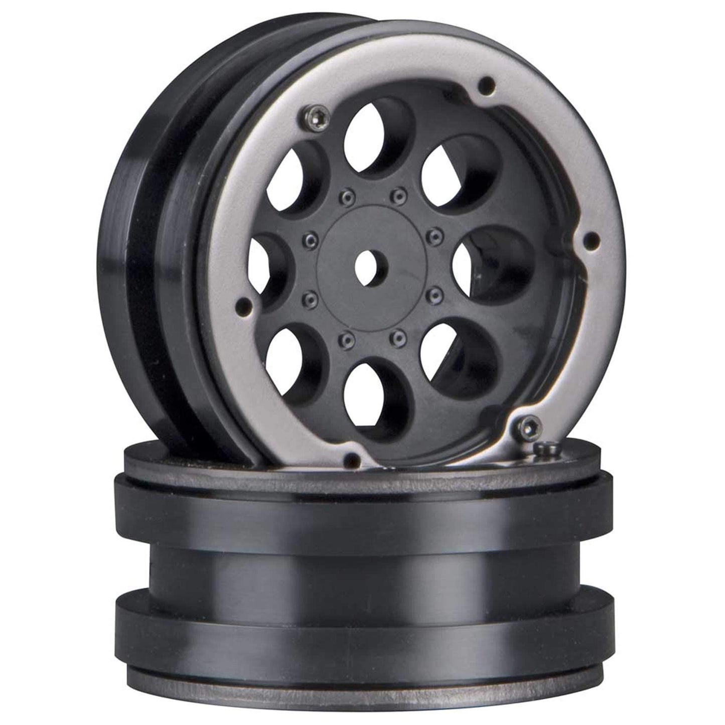 Axial AX8087 8-Hole 1.9 Beadlock Wheel, Black (Set of 2): AXIC8087