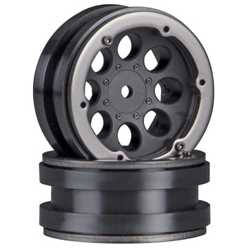 Axial AX8087 8-Hole 1.9 Beadlock Wheel, Black (Set of 2): AXIC8087