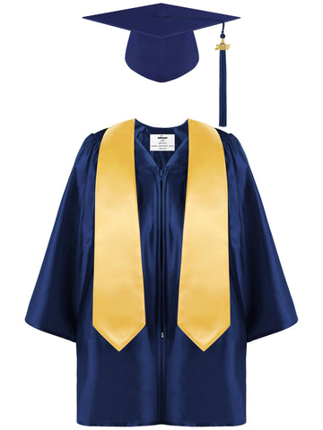 SOMSOC 4 Pieces Kindergarten Graduation Gown Grad Cap Set for Kids Preschool Nursery Graduation Stole Gown with 2025 Tassel