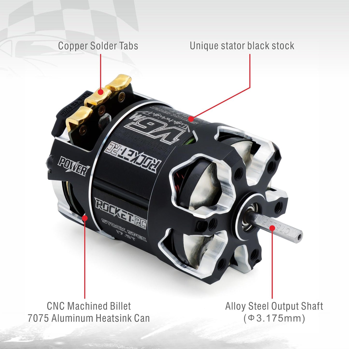 Surpass Hobby Rocket 540-V6M-sensored 21.5T KV Brushless Motor Light-Weight SPEC for 1/10 Scale RC Racing Car (shaft 5.0, 21.5T