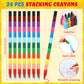 Funrous 48 Pcs Coloring Books with Stackable Crayons Firefighter Summer Circus Party Favors Coloring Pages Drawing Booklet Party