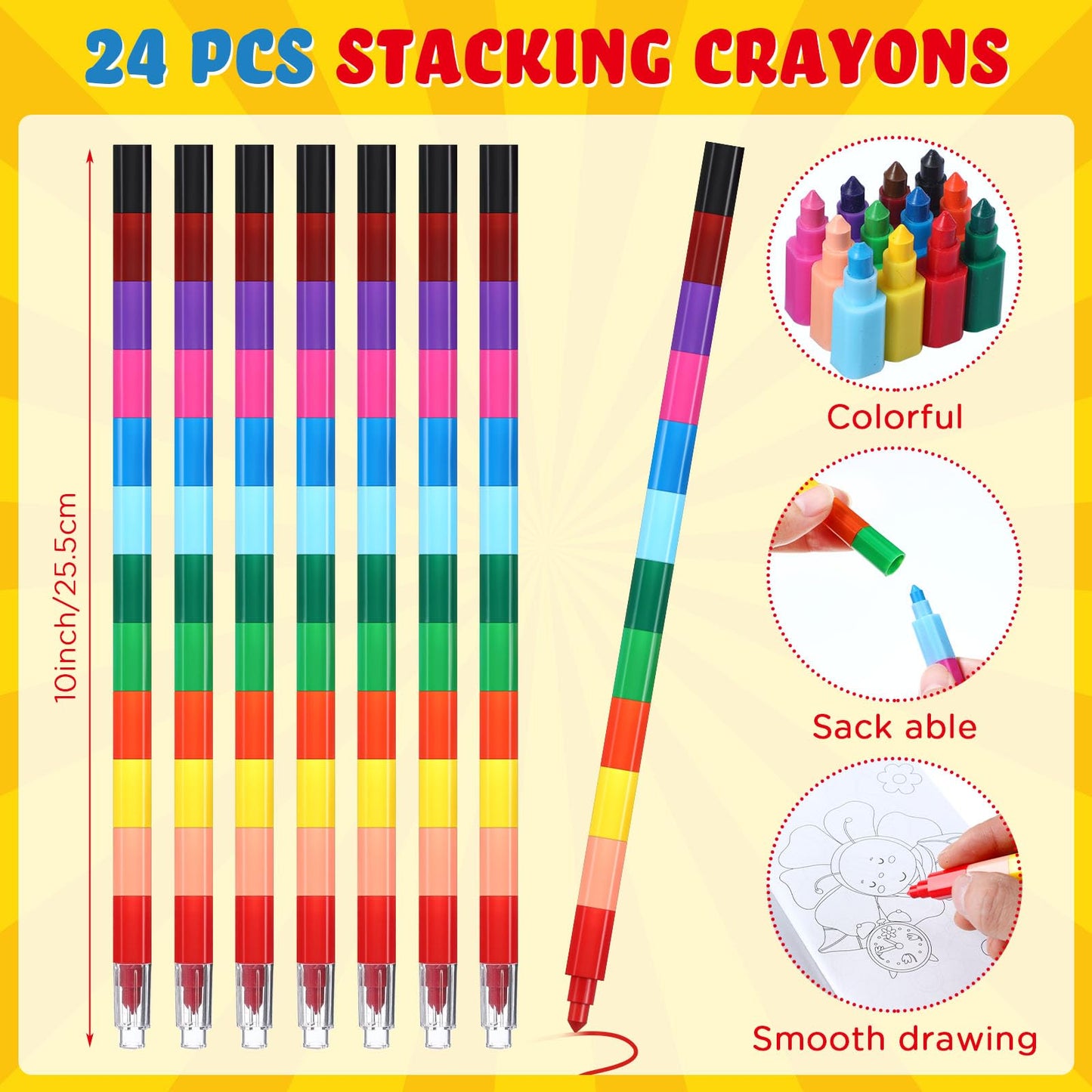 Funrous 48 Pcs Coloring Books with Stackable Crayons Firefighter Summer Circus Party Favors Coloring Pages Drawing Booklet Party