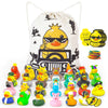 91Pcs Jeep Ducks for Ducking 30 Rubber Ducks+1 Duck Bag+30 Tags Cards+30 Rubber Bands Cruise Ducks for Hiding with Tags Toddler Baby Party Favors Bath Toys Beach Pool Activity