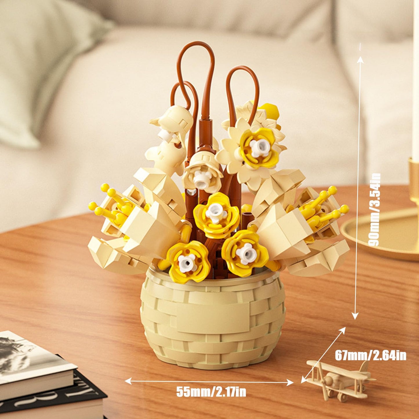 Vilbocr Mini Flowers Building Block Set Flower Blocks Toys Plants and Succulent Toys Building Block Flowerpot Botanical Collection Birthday Gift for Girls Boys mature-themeds Kids Ages 6+ (Wind Chime 162Pcs)