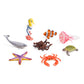 Uandme 8Pcs Sea Animal Figures Realistic Ocean Animal Figurines Toy Playset For Kids Cake Toppers Decoration