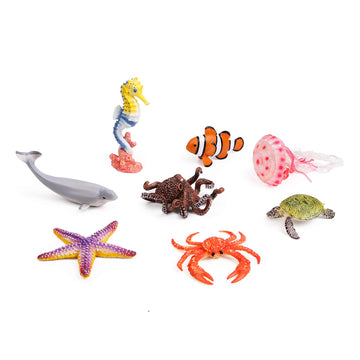 Uandme 8Pcs Sea Animal Figures Realistic Ocean Animal Figurines Toy Playset For Kids Cake Toppers Decoration