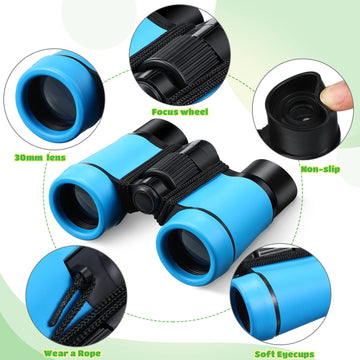 6 Pack Kids Binoculars Shock Proof Toy Binoculars Set For Age 6 Years Boys Girls Hunting Folding Small Telescope Birthday Gifts Bird Watching Educational Learning Camping Outdoor (Fresh Colors)