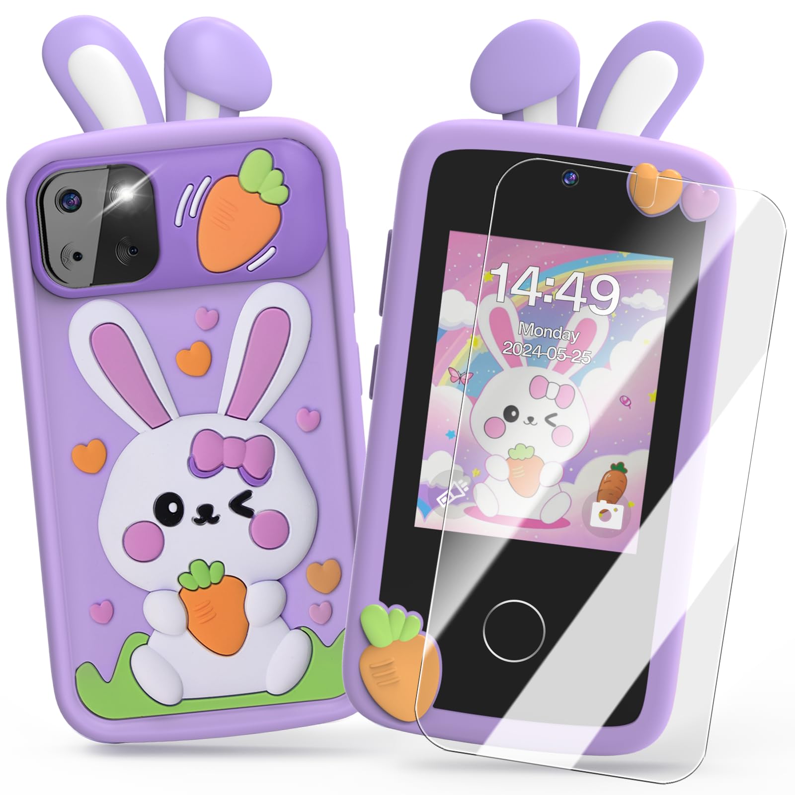 Luyiilo Kids Smart Phone Toys For Girls,Easter Gift For Kids Toys For 3-9 Girls Mini Smart Phone Toys With 2.8'' Touchscreen 16