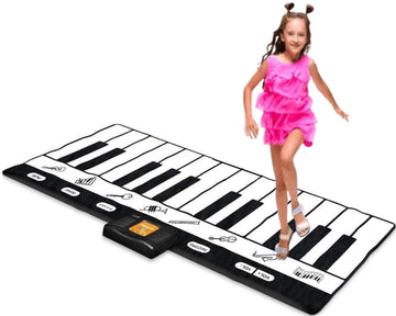 Play22 Floor Piano Mat For Toddlers 71' - 24 Keys Piano Play Mat - Keyboard Playmat Has Record, Playback, Demo, Play, Adjustable Vol. - Best Piano Gift For Boys & Girls