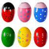 sucenance Easter Basket Stuffers, Set of 6 Prefilled Easter Eggs, Wooden Percussion Musical Shaker Egg Fillers Montessori Toy Es
