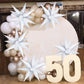 72 Pcs White Star Balloons, 26 Inch Star Foil Balloons Starburst Balloon, Large Spike Cone Metallic Balloons For Birthday, Weddi