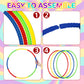 Syhood 12 Pcs Toy Color Hoop Plastic Detachable Adjustable Hoop Light Weight Exercise Fitness Equipment Toy Waist Ring for mature-themed Party  3 Sizes(Green  Pink  Yellow  Dark Blue)
