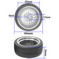 ShareGoo RC 1/10 On Road Tires & Wheel 12mm Hex Plastics Rims Compatible with Tamiya TT01 TT02 Kyosho Sakura D3 Traxxas 4Tec 2.0