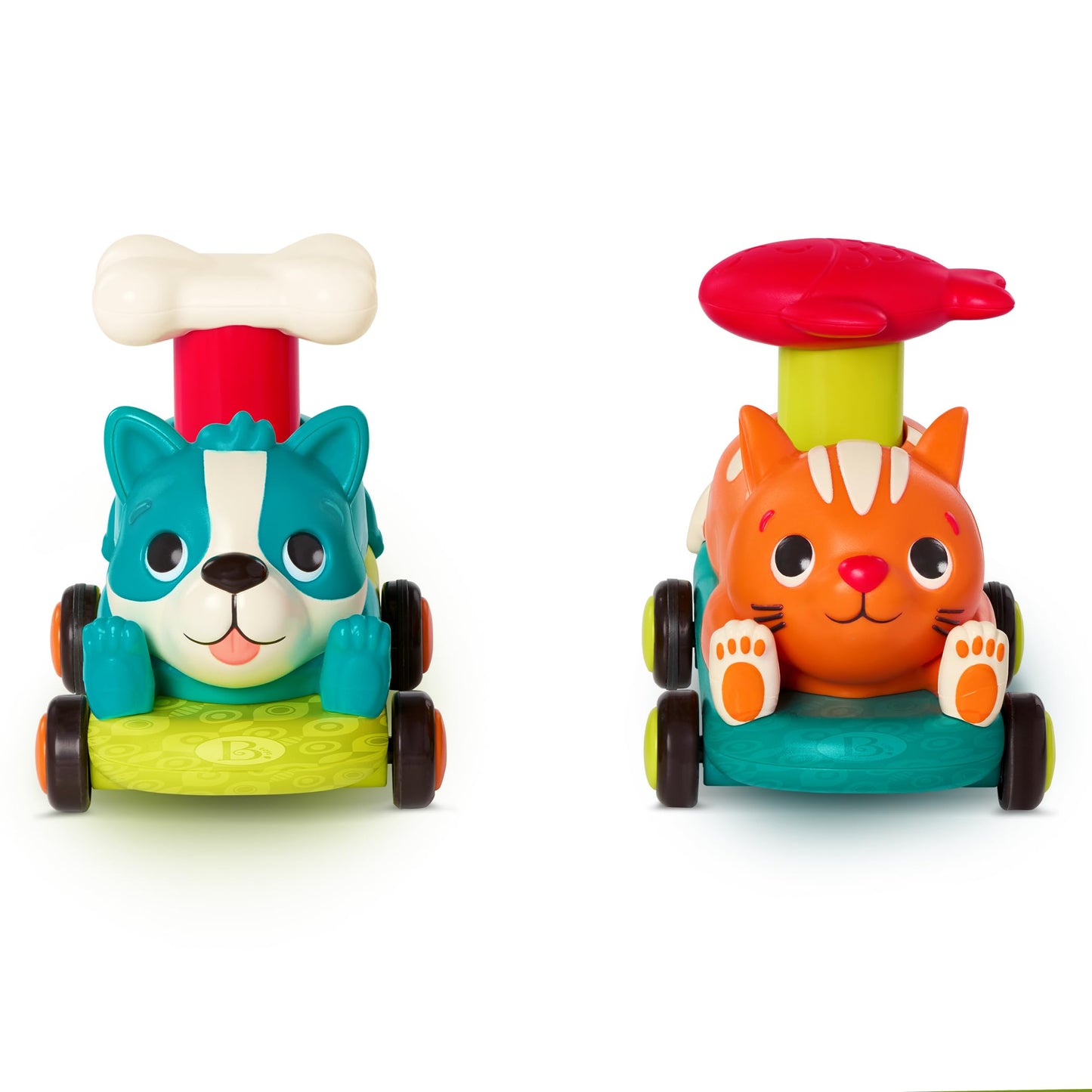 B. toys - Push & Go Toy Cars - Cat & Dog Vehicles - Toy Cars for Babies, Toddlers - Animal Toys - 18 Months + - PawMobiles