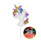 DERVENTA Birthday Candle Number White Unicorn Themed Party Decorations Beautiful Cake Topper 1 Piece (Unicorn Number 4)
