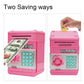 Adevena Electronic Piggy Bank, Mini Atm Password Money Bank Cash Coins Saving Box For Kids, Cartoon Safe Bank Box Perfect Toy Gifts For Boys Girls (Pink)