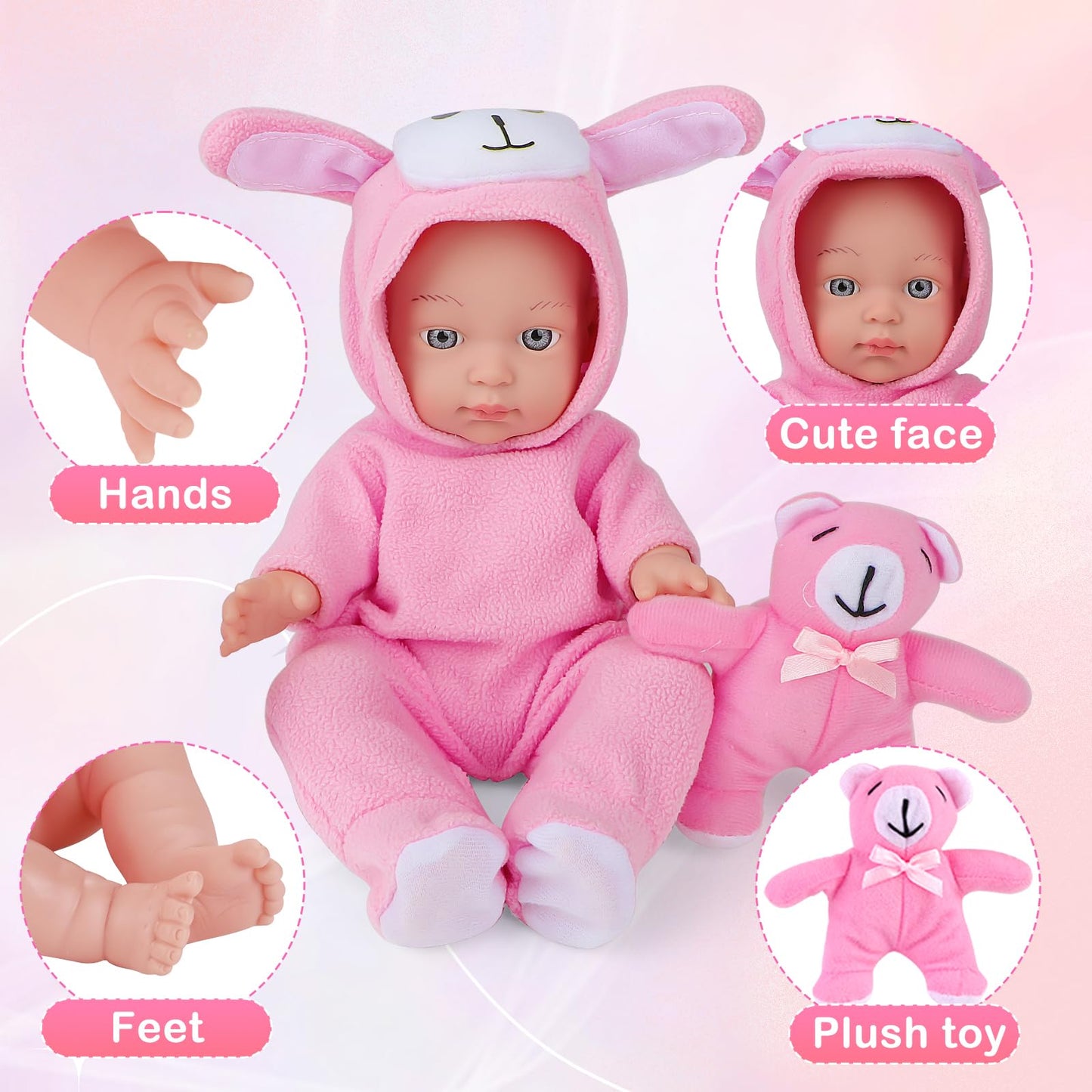 Deao Baby Doll Accessories Doll Clothes With 13In Doll Bassinet Carrier Bed Doll Accessories Baby Dolls Pillow Caring Pretend Pl